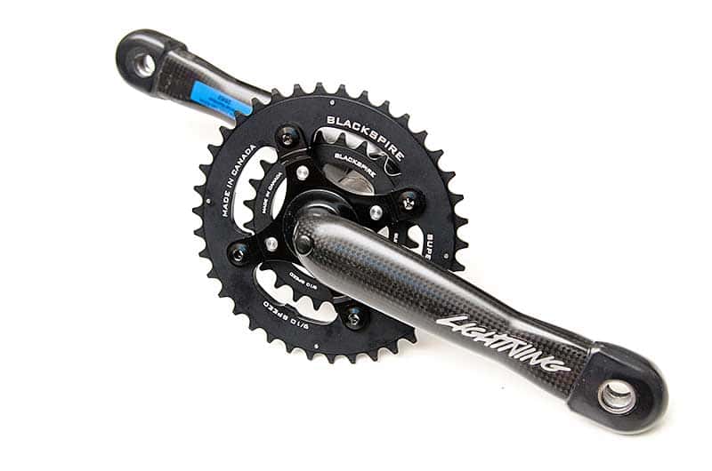 MTB crank with reversible 64/104 spyder can be set up for either 2×9/10 double or 3x9/10 triple