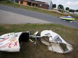 opened up lying on side
